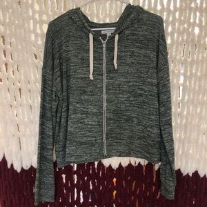 American Eagle Cropped Zip Up Sweatshirt